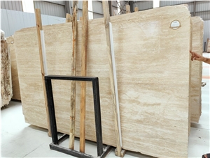 Classic Medium Denizli Turkey Light Beige Travertine Slab