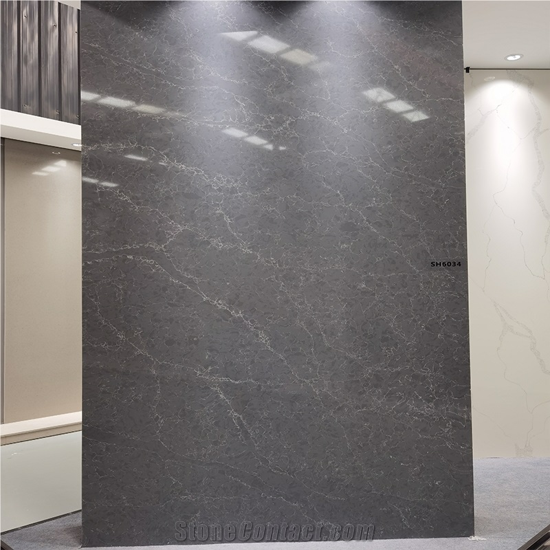 Hot Selling Artificial Stone Grey Quartz Slab