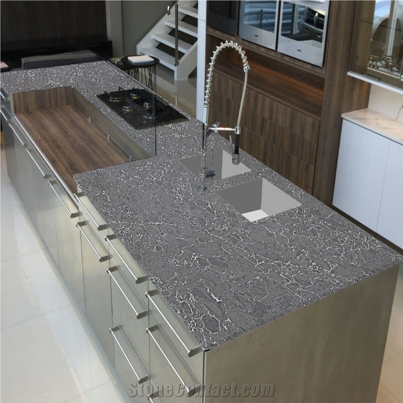 Hot Selling Artificial Stone Grey Quartz Slab