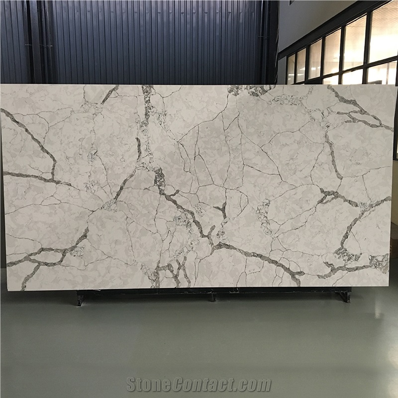 New Design Artificial Stone Calacatta Gold Quartz Slabs