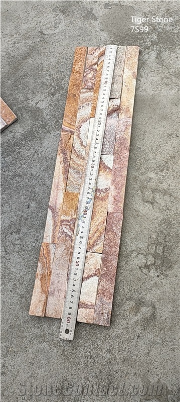Golden Quartzite Culture Stone Wall Cladding Panels