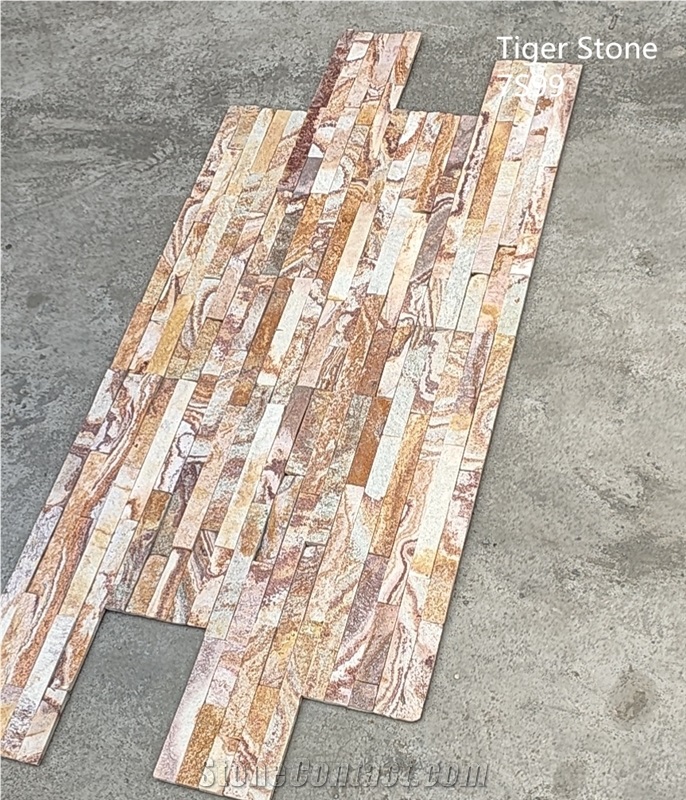 Golden Quartzite Culture Stone Wall Cladding Panels