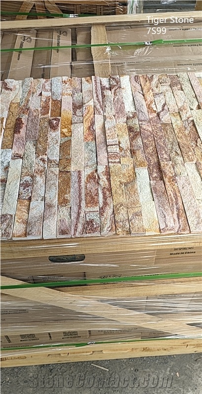 Golden Quartzite Culture Stone Wall Cladding Panels