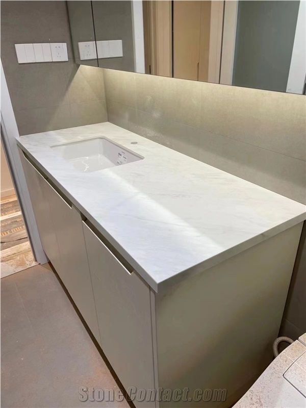 White Sintered Stone Bath Countertop Vanity Tops