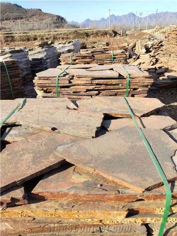 Cheap  Rusty Slate Flagstone Irregular Crazy  Pattern Patio