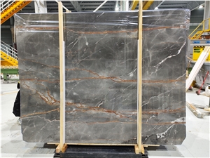 Grey Marble  Gold Vein Stone Table Top Cafe Table
