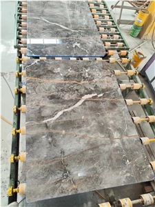 Grey Marble  Gold Vein Stone Table Top Cafe Table