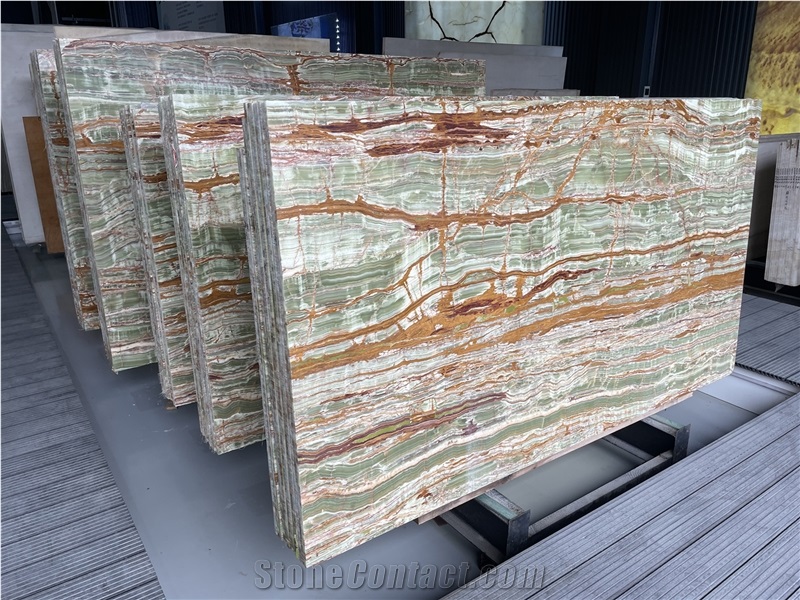 Smeralda GREEN JADE Onyx SLAB POLISH
