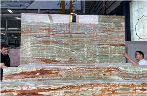 Smeralda GREEN JADE Onyx SLAB POLISH