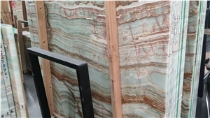 Smeralda GREEN JADE Onyx SLAB POLISH