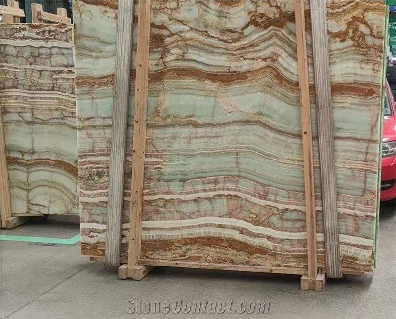 Smeralda GREEN JADE Onyx SLAB POLISH