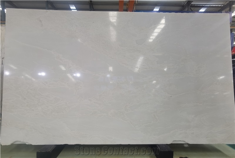 Polished Namibia Mystery Bianco White Marble Slab