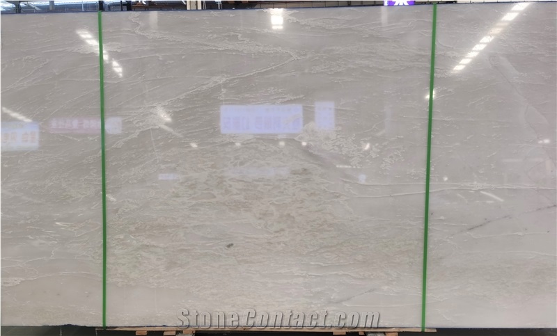 Polished Namibia Mystery Bianco White Marble Slab