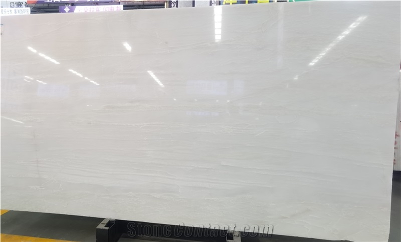 Polished Namibia Mystery Bianco White Marble Slab