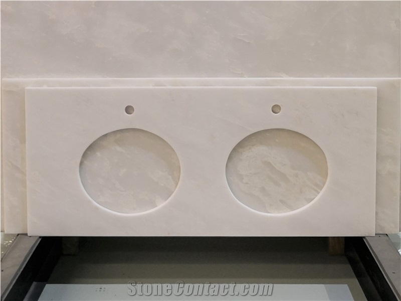 Polished Namibia Mystery Bianco White Marble Slab