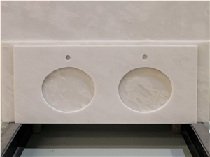 Polished Namibia Mystery Bianco White Marble Slab