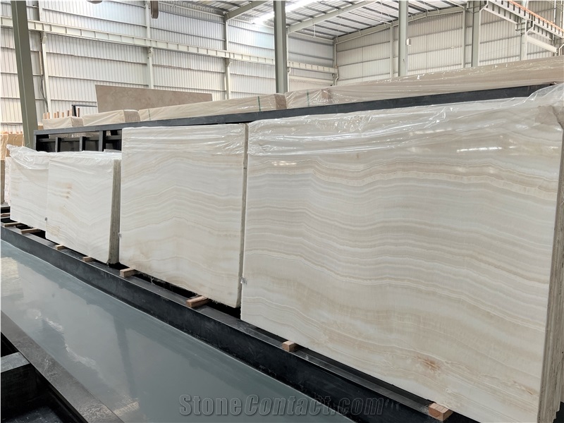 White Ivory Tiger Onyx Slab