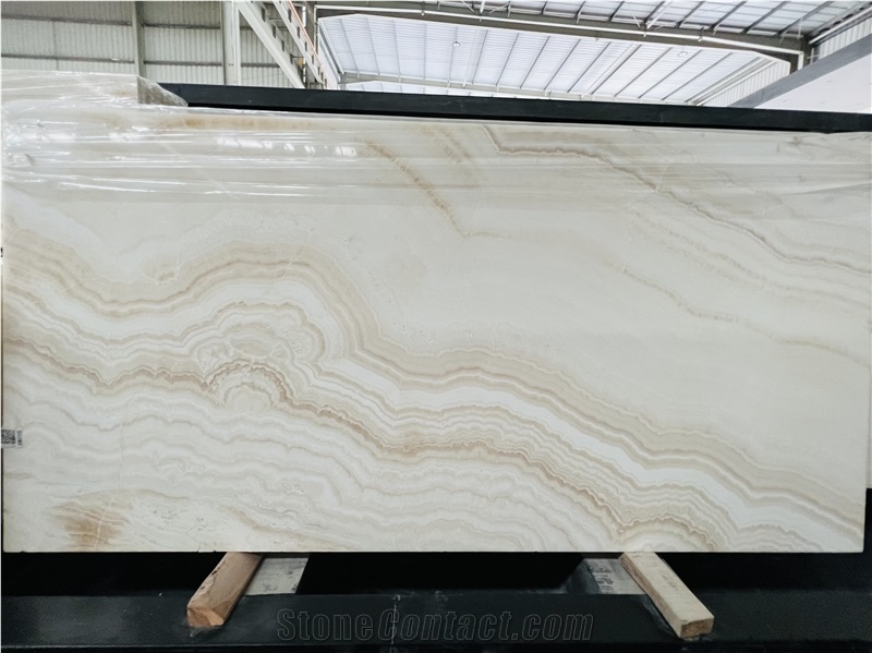 White Ivory Tiger Onyx Slab