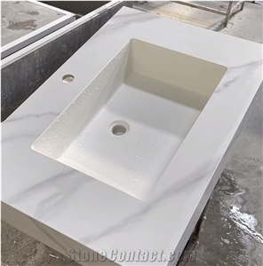 Sintered Stone Ceramic Sinks Seamless Bath Countertop