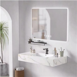 Sintered Stone Ceramic Sinks Seamless Bath Countertop