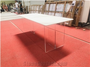 Sintered Stone Dining Table Acrylic Leg