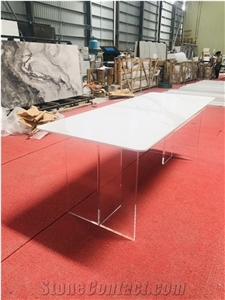 Sintered Stone Dining Table Acrylic Leg