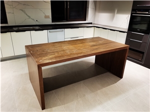 Sintered Stone Honeycomb Panels Backed Cafe Table Wood Look