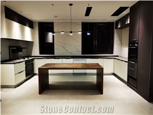 Sintered Stone Honeycomb Panels Backed Cafe Table Wood Look