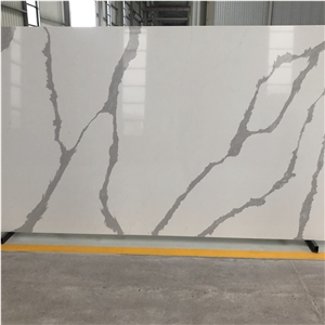 Artificial Calacatta White Marble With Black Vein Quartz Slabs