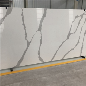 Artificial Calacatta White Marble With Black Vein Quartz Slabs