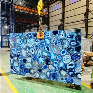 Factory Price Blue Agate Semiprecious Stone Slab