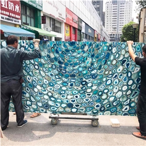 Factory Price Blue Agate Semiprecious Stone Slab
