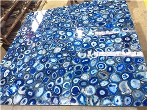 Factory Price Blue Agate Semiprecious Stone Slab
