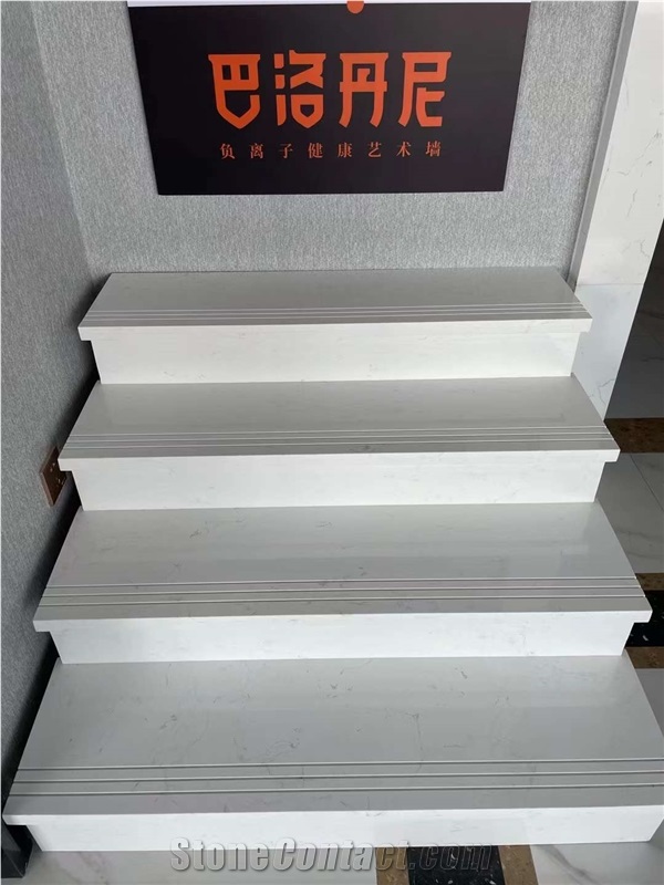 White Calacatta White Marble Stairs & Steps