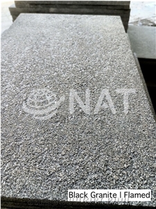 Vietnam Black Granite Flamed Granite Exterior Paving