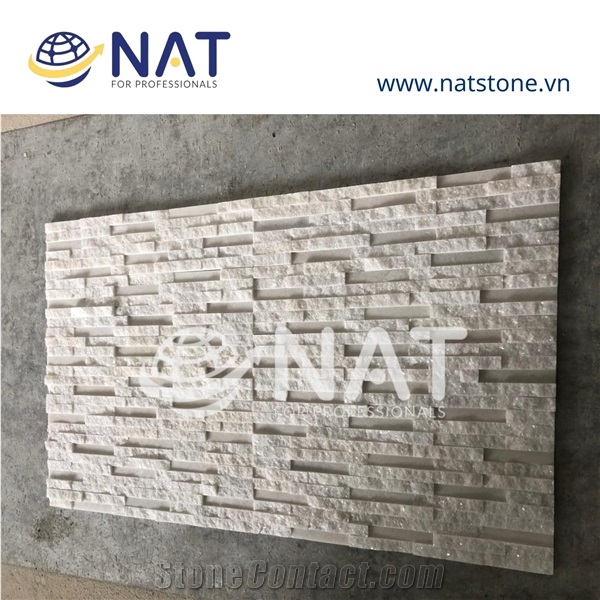Vietnam Marble Mixed Polished Split Stacked Stone Wall Panel