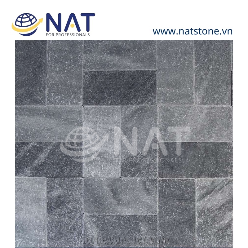 Vietnam Silver Grey Marble Sanded Antiqued Tiles For Paving