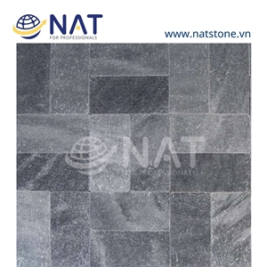 Vietnam Silver Grey Marble Sanded Antiqued Tiles For Paving