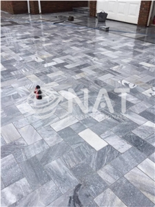 Vietnam Silver Grey Marble Sanded Antiqued Tiles For Paving