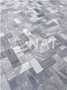 Vietnam Silver Grey Marble Sanded Antiqued Tiles For Paving