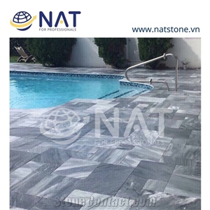 Vietnam Straight Vein Grey Sanded Marble For Swimming Pool Deck Pavers Vietnam Straight Vein Grey Sanded Marble For Swimming Pool Deck Pavers