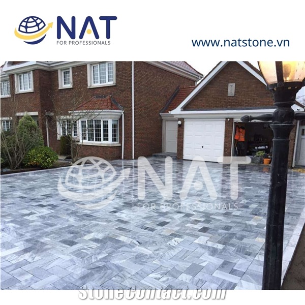 Vietnam Straight Vein Grey Sanded Marble For Swimming Pool Deck Pavers