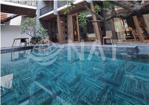 Vietnam Straight Vein Grey Sanded Marble For Swimming Pool Deck Pavers