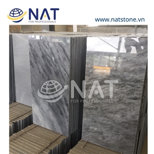 Vietnam Stripped Silver Grey Marble Polished Slabs And Tiles