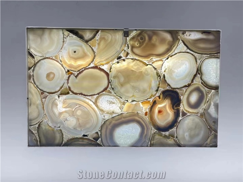 Black Agate Gemstone With Lighting