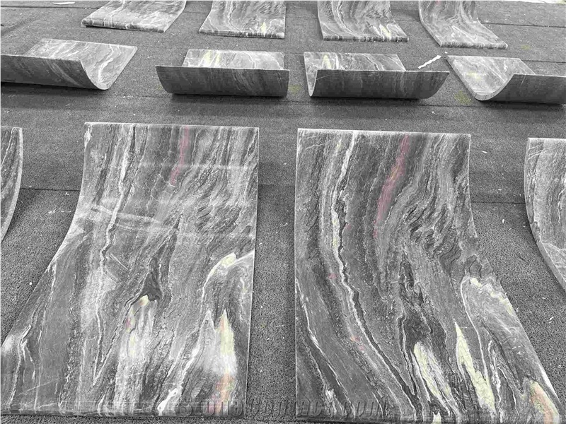 Kinawa Violet Marble Curved Stone For Wall Panel