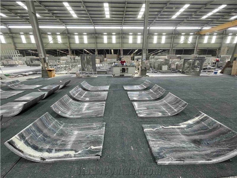 Kinawa Violet Marble Curved Stone For Wall Panel