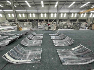 Kinawa Violet Marble Curved Stone For Wall Panel
