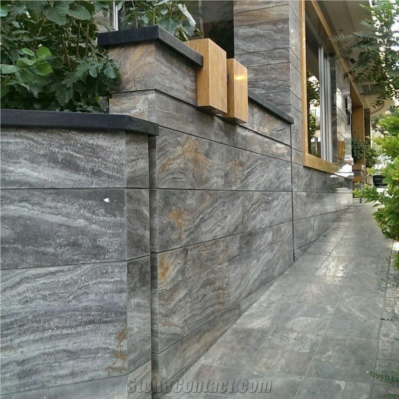Smoked Silver Travertine Slabs