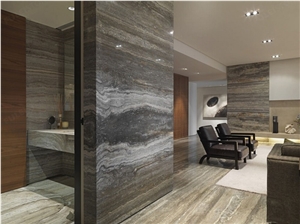 Smoked Silver Travertine Slabs